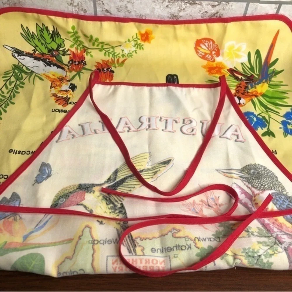 Australia full bib‎ kitchen cotton pocket apron yellow